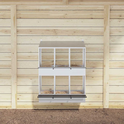 Hühner-Nistkasten mit 6 Fächern Verzinktes Silber Metall