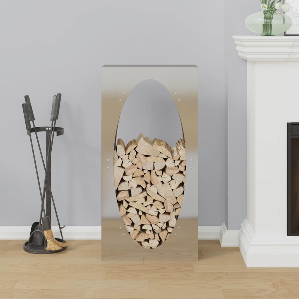 Brennholzregal 50x23x100 cm Edelstahl