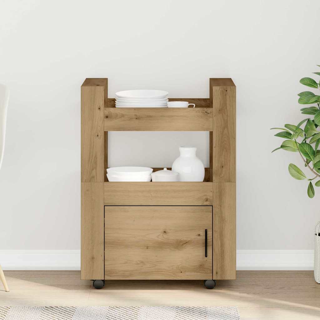 Küchentrolley Artisan-Eiche 60 x 45 x 80 cm Holzwerkstoff