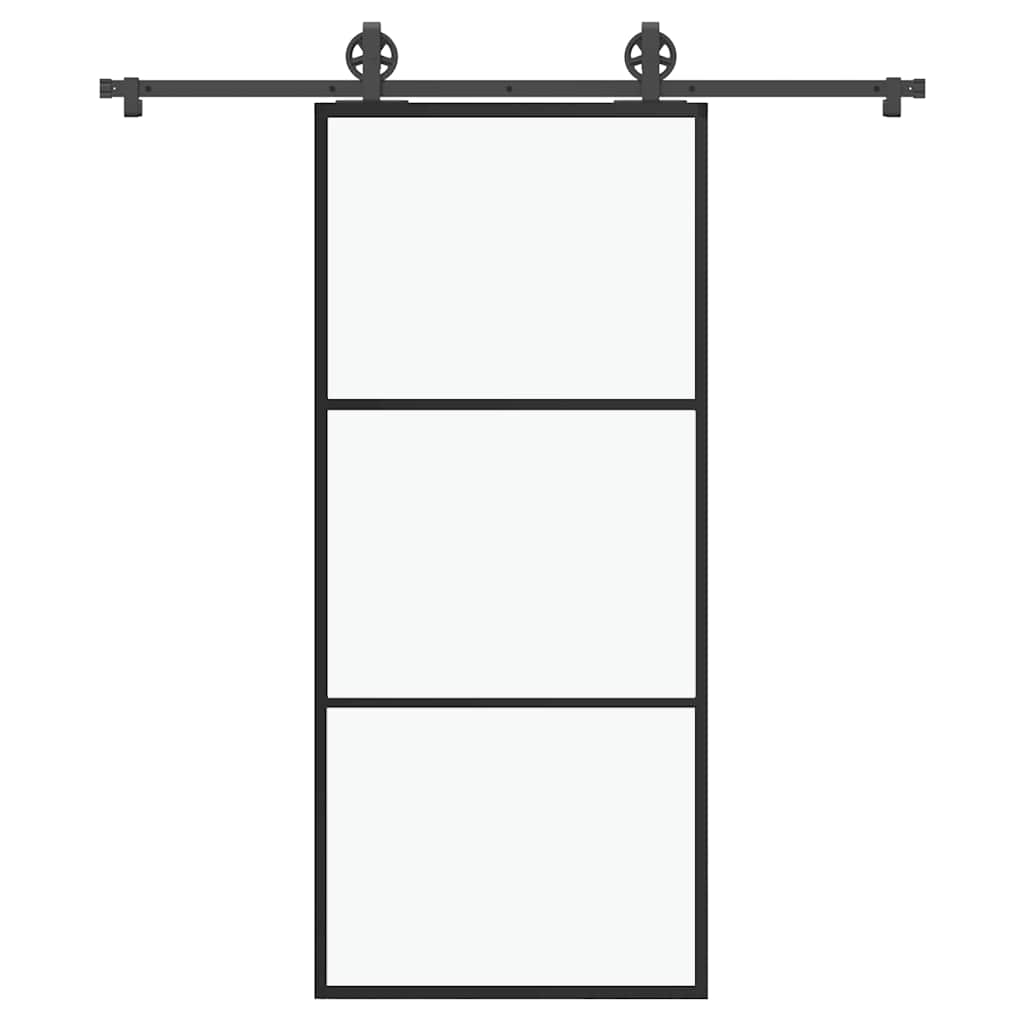 Schiebetür mit Beschlag 90x205 cm ESG-Glas & Aluminium