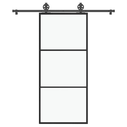 Schiebetür mit Beschlag 90x205 cm ESG-Glas & Aluminium