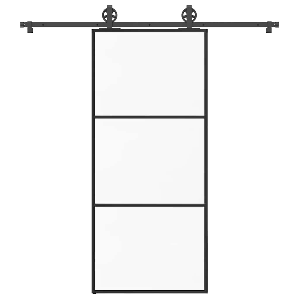 Schiebetür mit Beschlag 90x205 cm ESG-Glas & Aluminium