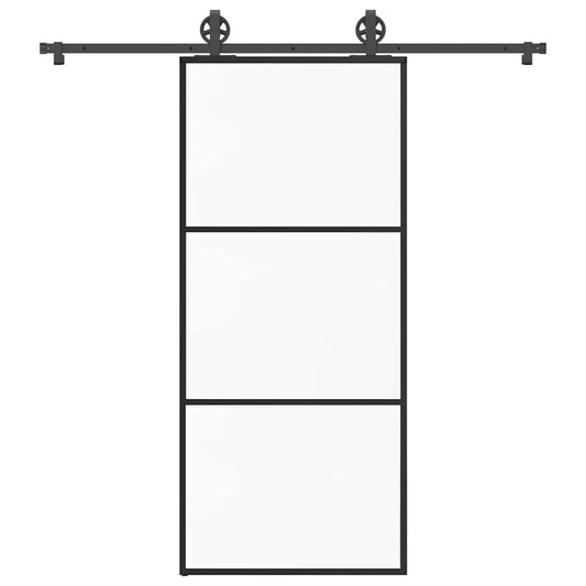 Schiebetür mit Beschlag 90x205 cm ESG-Glas & Aluminium