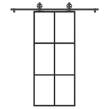 Schiebetür mit Beschlag 90x205 cm ESG-Glas & Aluminium