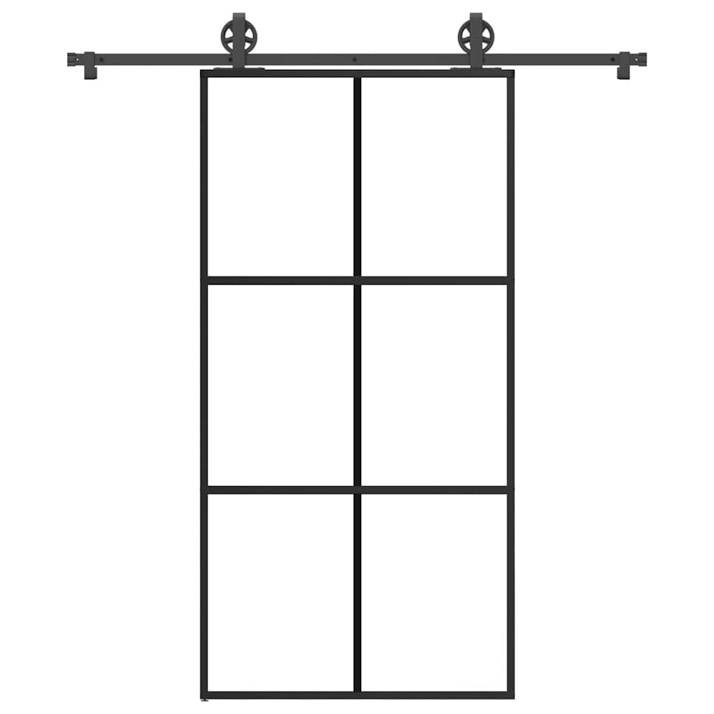 Schiebetür mit Beschlag 102x205 cm ESG-Glas & Aluminium