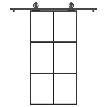 Schiebetür mit Beschlag 102x205 cm ESG-Glas & Aluminium