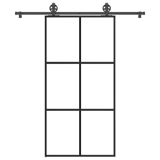 Schiebetür mit Beschlag 102x205 cm ESG-Glas & Aluminium