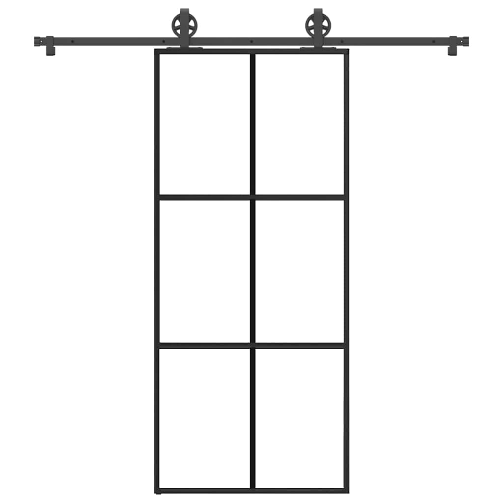 Schiebetür mit Beschlag 90x205 cm ESG-Glas & Aluminium