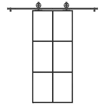 Schiebetür mit Beschlag 90x205 cm ESG-Glas & Aluminium