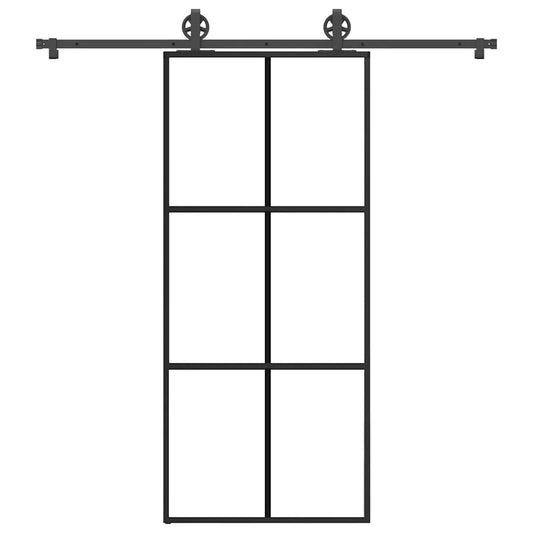 Schiebetür mit Beschlag 90x205 cm ESG-Glas & Aluminium