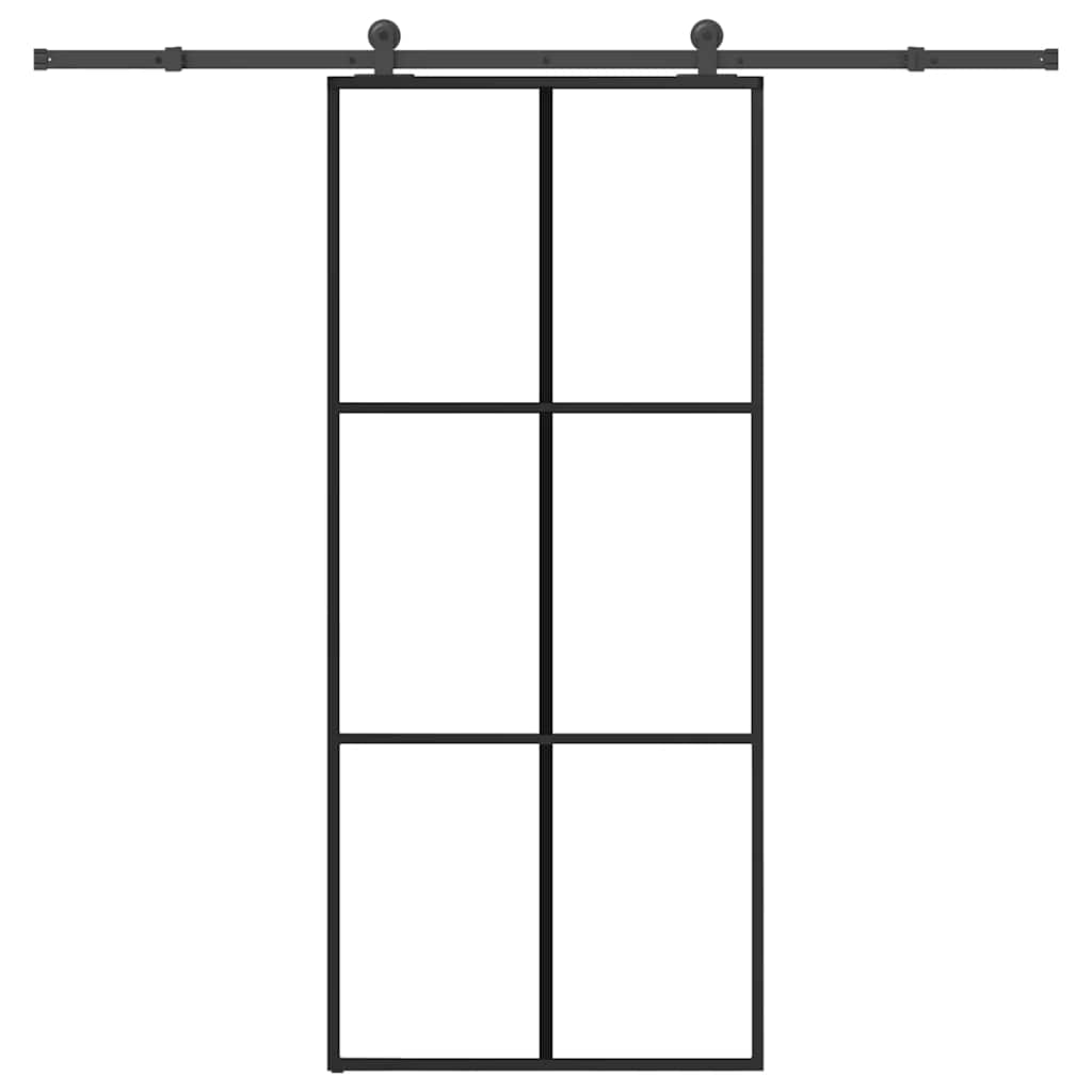 Schiebetür mit Beschlag 90x205 cm ESG-Glas & Aluminium