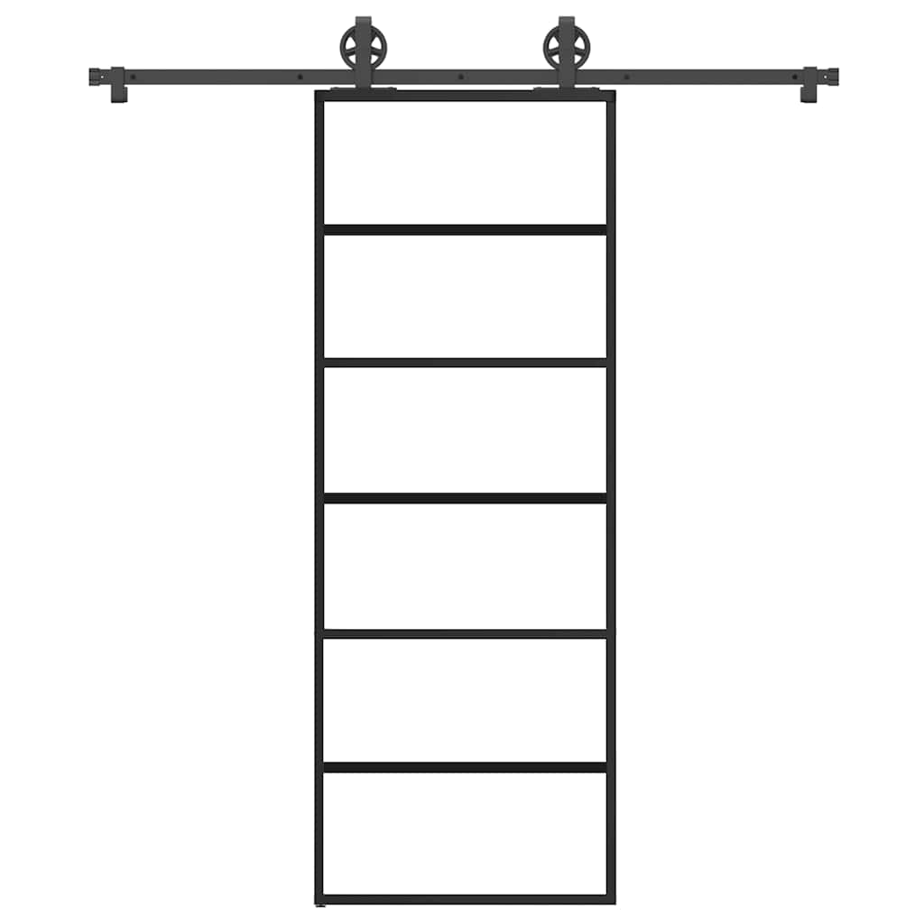 Schiebetür mit Beschlag 76x205 cm ESG-Glas & Aluminium