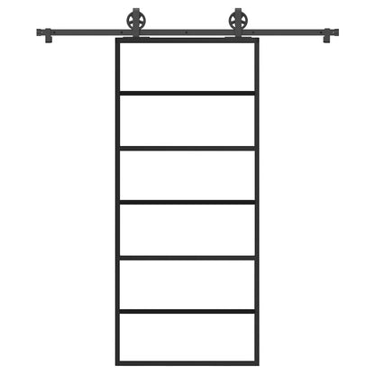 Schiebetür mit Beschlag 90x205 cm ESG-Glas & Aluminium