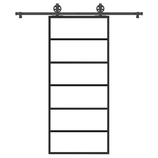 Schiebetür mit Beschlag 90x205 cm ESG-Glas & Aluminium