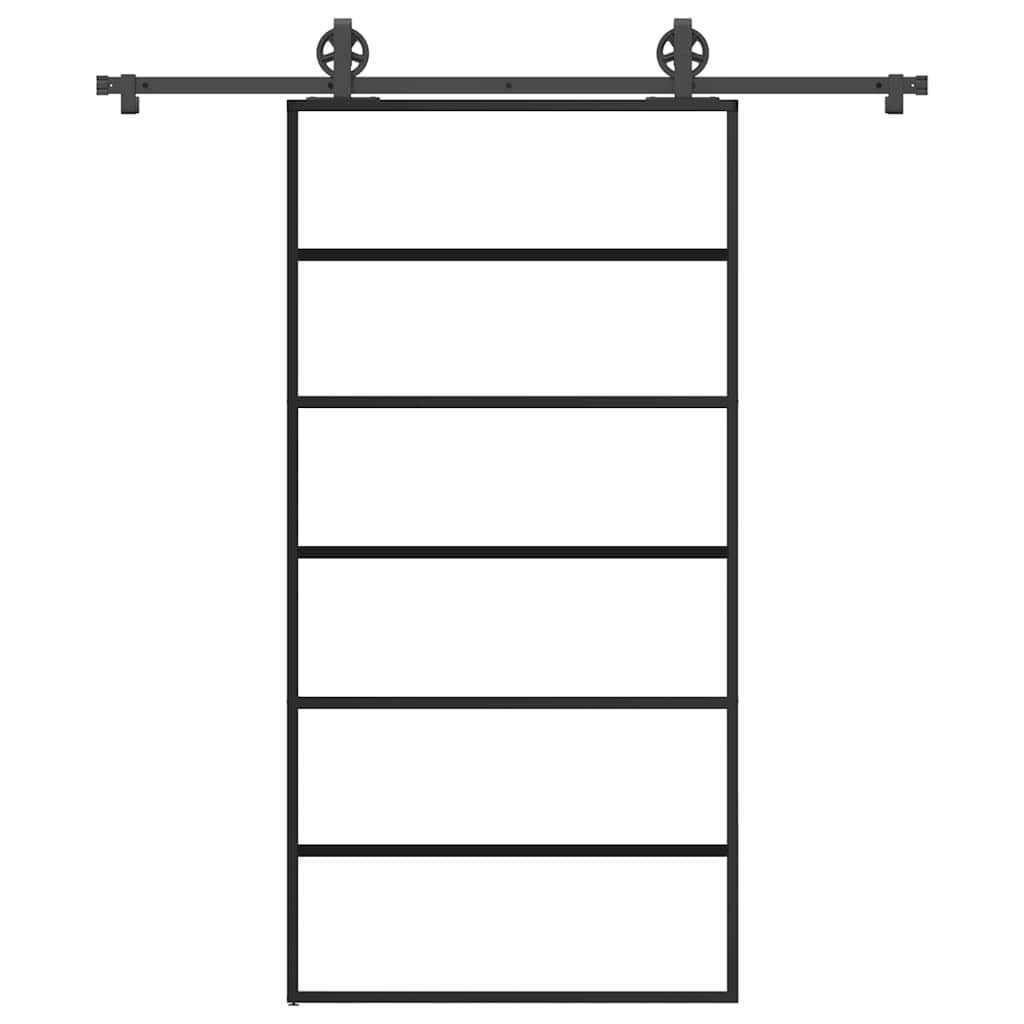 Schiebetür mit Beschlag 102x205 cm ESG-Glas & Aluminium