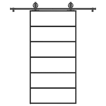 Schiebetür mit Beschlag 102x205 cm ESG-Glas & Aluminium