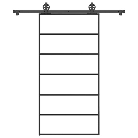 Schiebetür mit Beschlag 102x205 cm ESG-Glas & Aluminium