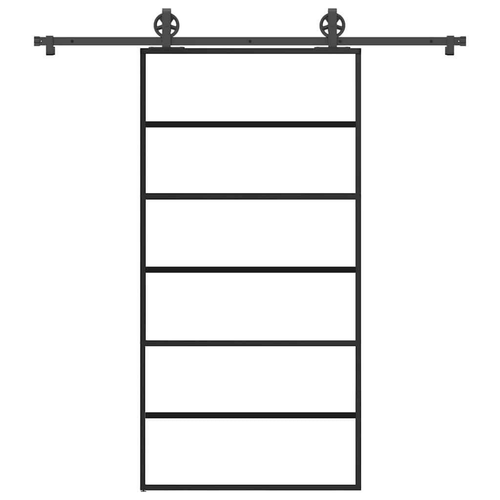 Schiebetür mit Beschlag 102x205 cm ESG-Glas & Aluminium