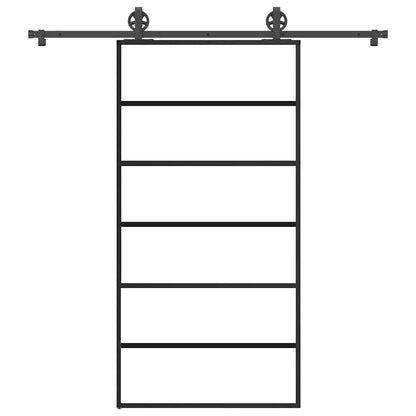 Schiebetür mit Beschlag 102x205 cm ESG-Glas & Aluminium