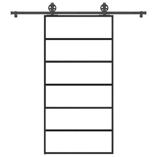 Schiebetür mit Beschlag 102x205 cm ESG-Glas & Aluminium