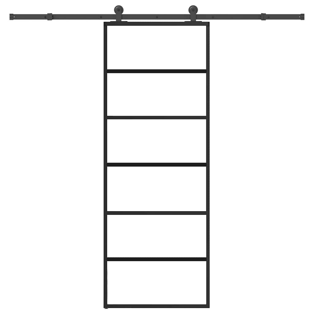 Schiebetür mit Beschlag 76x205 cm ESG-Glas & Aluminium