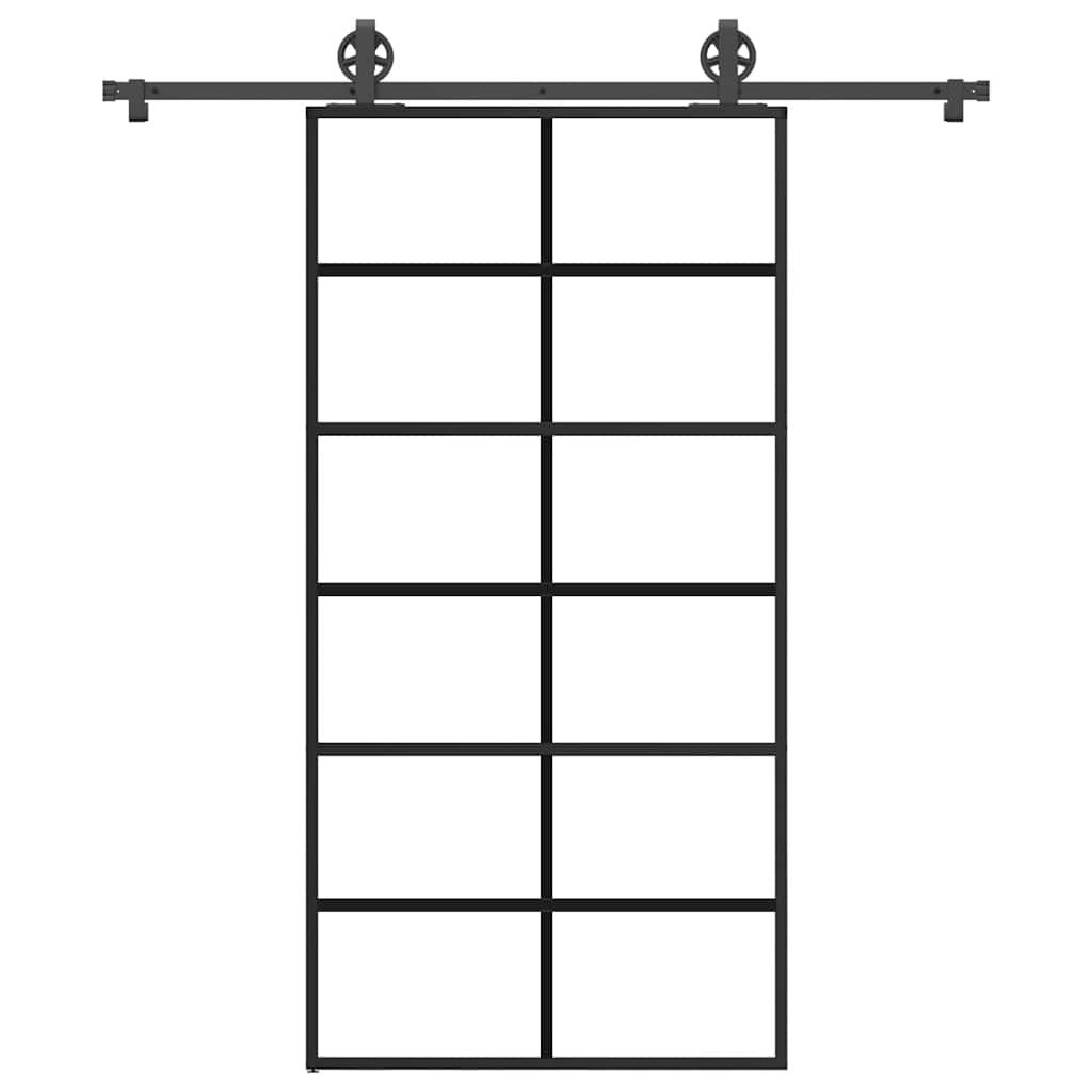 Schiebetür mit Beschlag 102x205 cm ESG-Glas & Aluminium