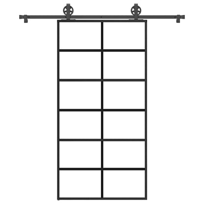 Schiebetür mit Beschlag 102x205 cm ESG-Glas & Aluminium