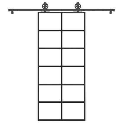 Schiebetür mit Beschlag 90x205 cm ESG-Glas & Aluminium