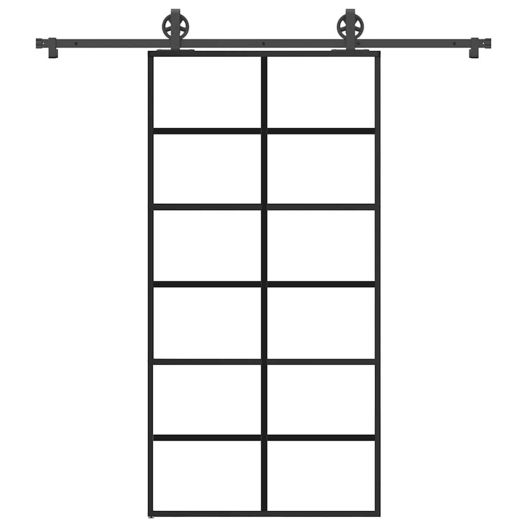 Schiebetür mit Beschlag 102x205 cm ESG-Glas & Aluminium