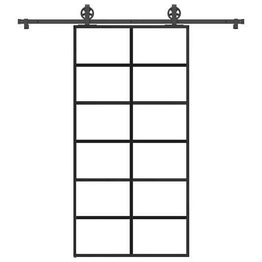 Schiebetür mit Beschlag 102x205 cm ESG-Glas & Aluminium