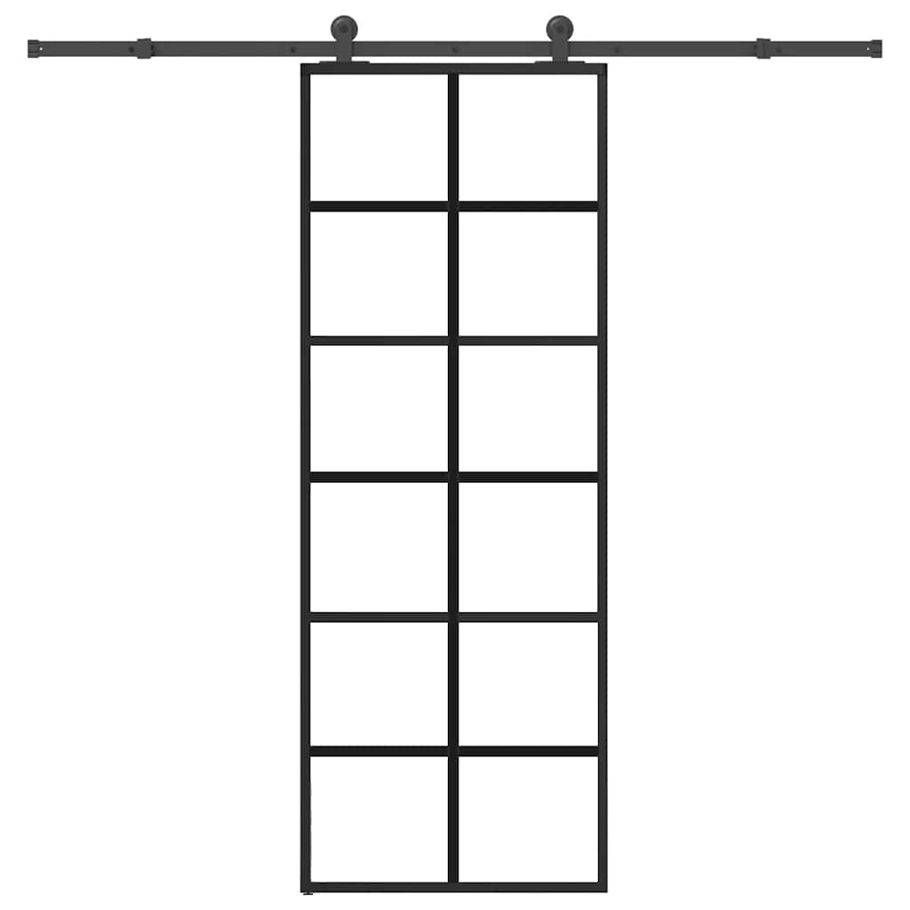 Schiebetür mit Beschlag 76x205 cm ESG-Glas & Aluminium