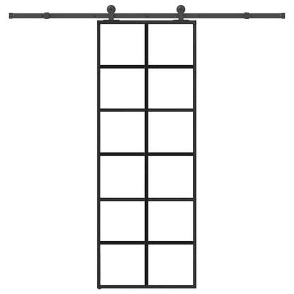 Schiebetür mit Beschlag 76x205 cm ESG-Glas & Aluminium