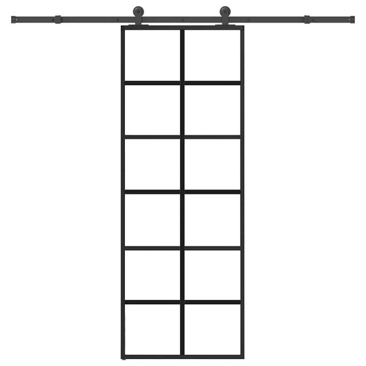 Schiebetür mit Beschlag 76x205 cm ESG-Glas & Aluminium