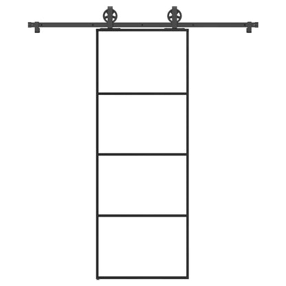 Schiebetür mit Beschlag 76x205 cm ESG-Glas & Aluminium