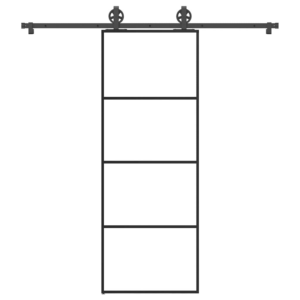 Schiebetür mit Beschlag 76x205 cm ESG-Glas & Aluminium