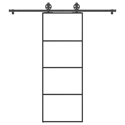 Schiebetür mit Beschlag 76x205 cm ESG-Glas & Aluminium