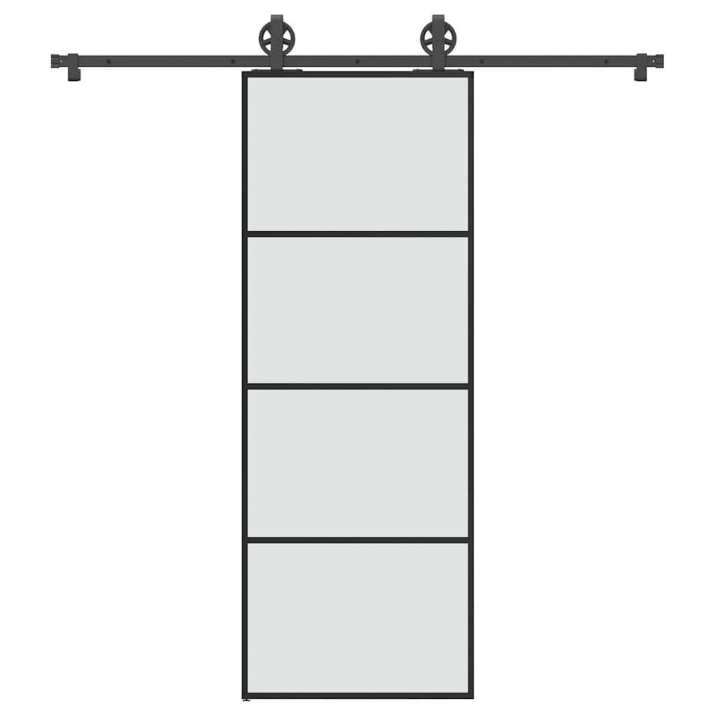 Schiebetür mit Beschlag 76x205 cm ESG-Glas & Aluminium