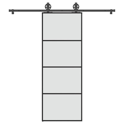 Schiebetür mit Beschlag 76x205 cm ESG-Glas & Aluminium