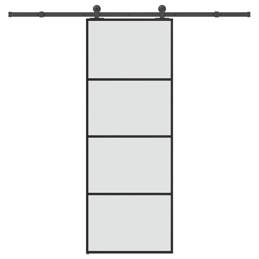 Schiebetür mit Beschlag 76x205 cm ESG-Glas & Aluminium