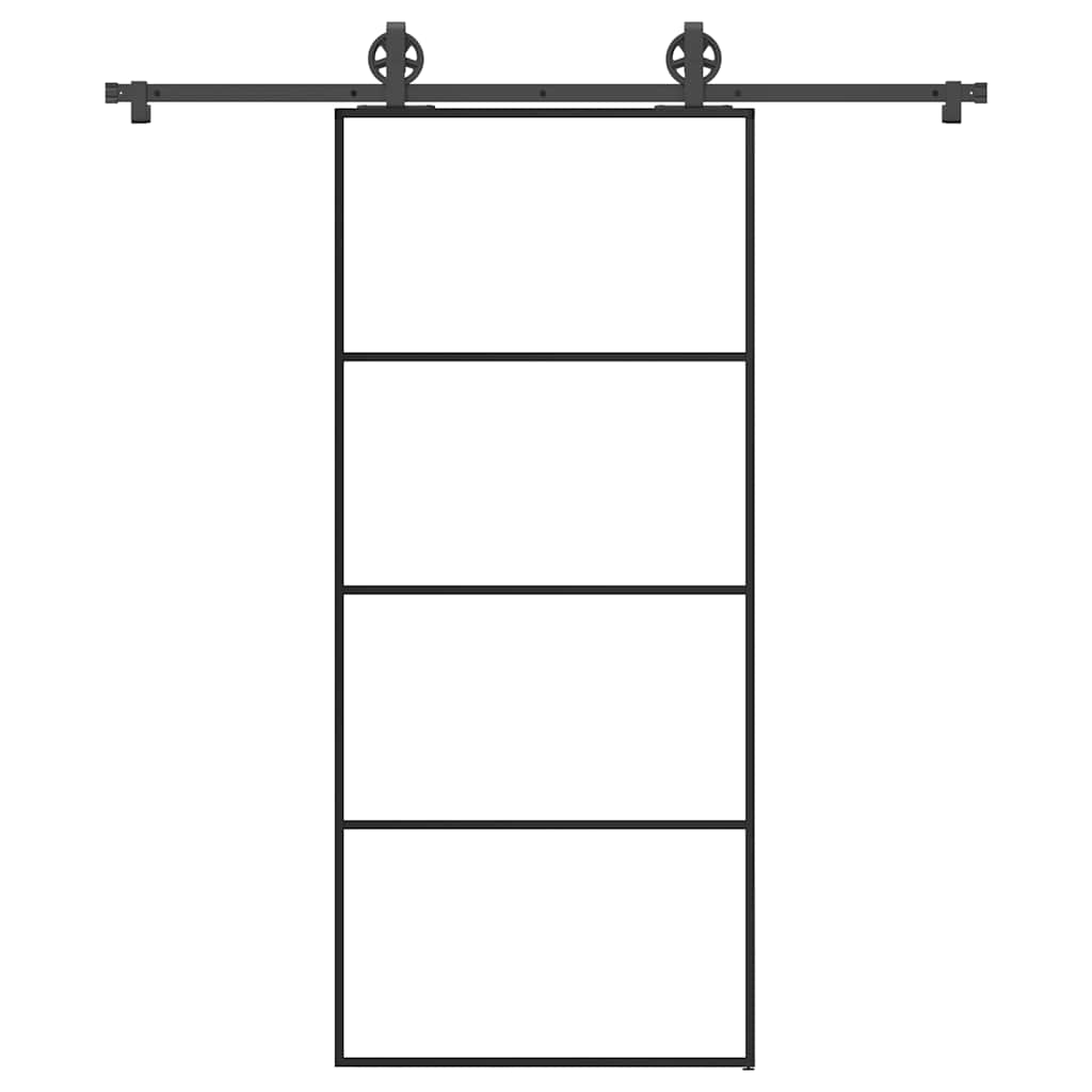 Schiebetür mit Beschlag 90x205 cm ESG-Glas & Aluminium