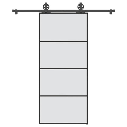 Schiebetür mit Beschlag 90x205 cm ESG-Glas & Aluminium