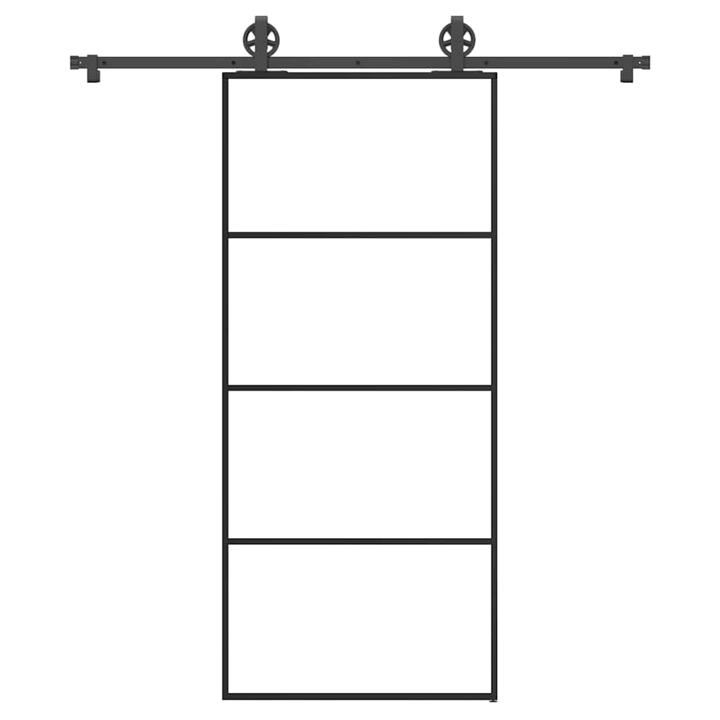 Schiebetür mit Beschlag 90x205 cm ESG-Glas & Aluminium