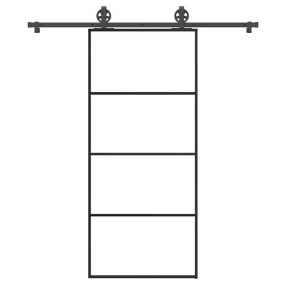 Schiebetür mit Beschlag 90x205 cm ESG-Glas & Aluminium