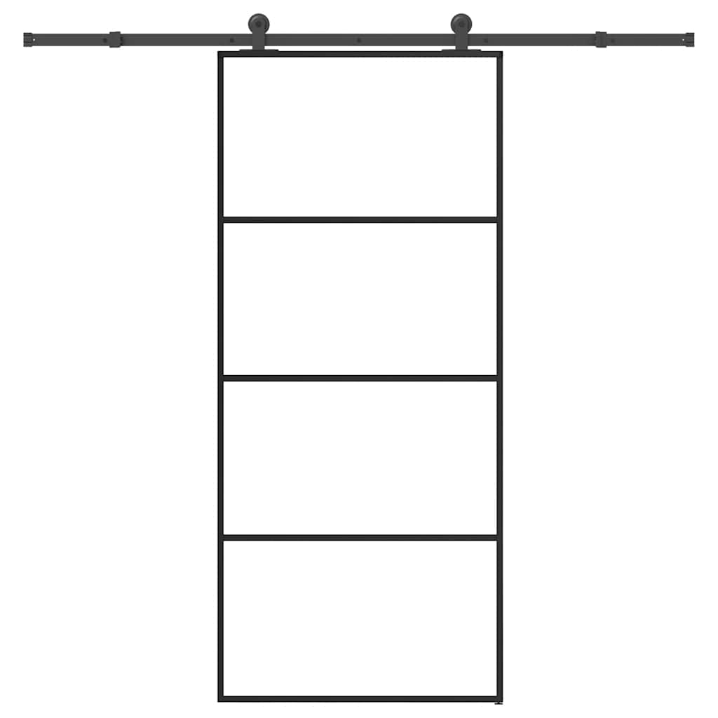 Schiebetür mit Beschlag 90x205 cm ESG-Glas & Aluminium