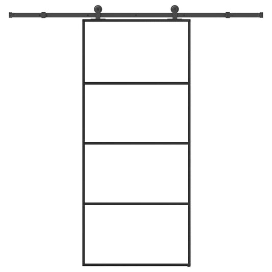 Schiebetür mit Beschlag 90x205 cm ESG-Glas & Aluminium