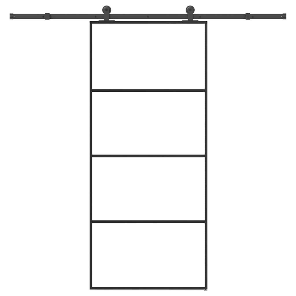 Schiebetür mit Beschlag 90x205 cm ESG-Glas & Aluminium