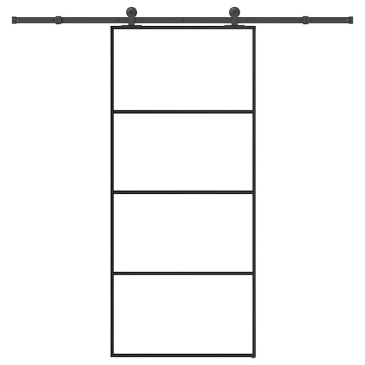 Schiebetür mit Beschlag 90x205 cm ESG-Glas & Aluminium