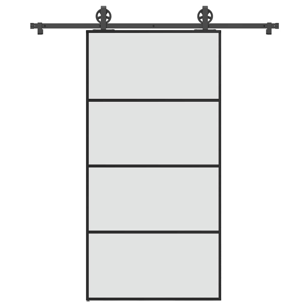 Schiebetür mit Beschlag 102,5x205 cm ESG-Glas & Aluminium