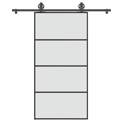 Schiebetür mit Beschlag 102,5x205 cm ESG-Glas & Aluminium