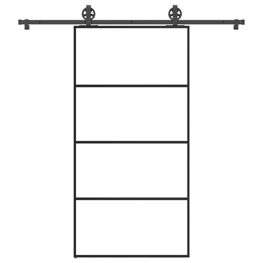 Schiebetür mit Beschlag 102,5x205 cm ESG-Glas & Aluminium